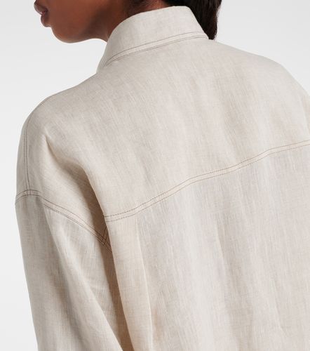 Camicia oversize in lino - Brunello Cucinelli - Modalova