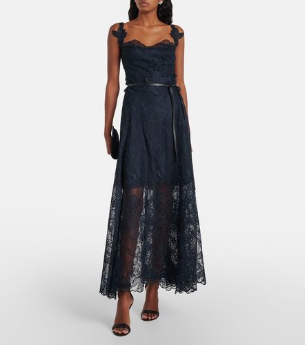 Abito midi in pizzo floreale - Oscar de la Renta - Modalova