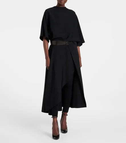 Belted leather-trimmed midi dress - Alaia - Modalova