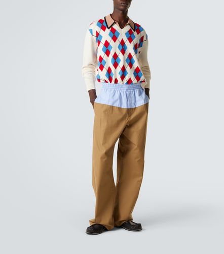 Pantalones anchos de sarga de algodón - Dries Van Noten - Modalova