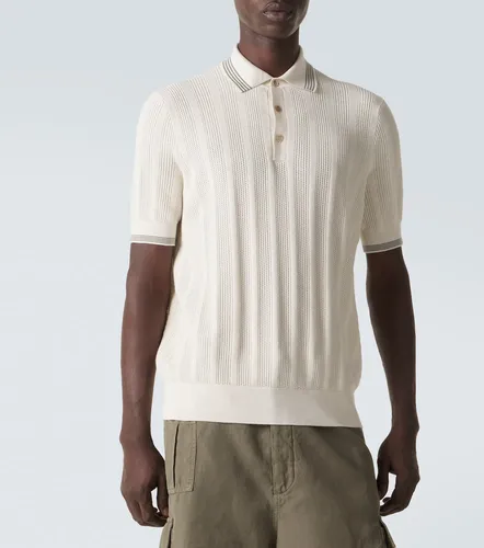 Ribbed-knit cotton polo shirt - Brunello Cucinelli - Modalova