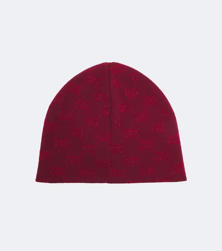 GG jacquard wool-blend lame beanie - Gucci - Modalova