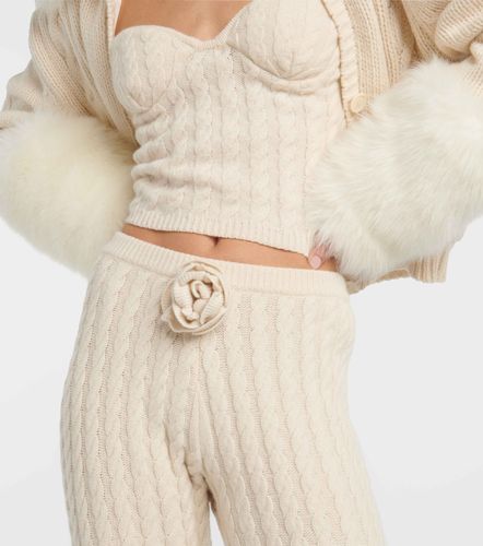 Floral-applique split-hem flared pants - Magda Butrym - Modalova