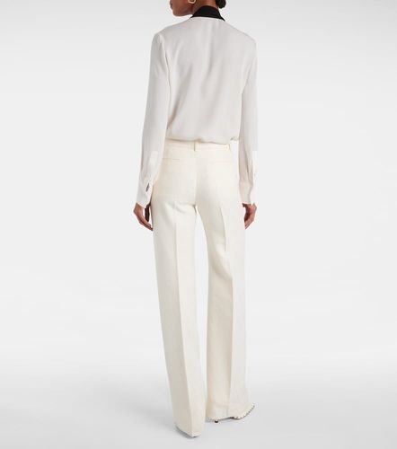 Pantaloni a gamba larga e vita alta in lana e seta - Valentino Garavani - Modalova