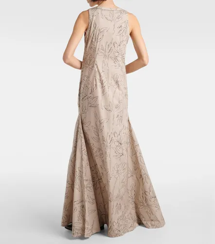 Floral cotton maxi dress - Brunello Cucinelli - Modalova