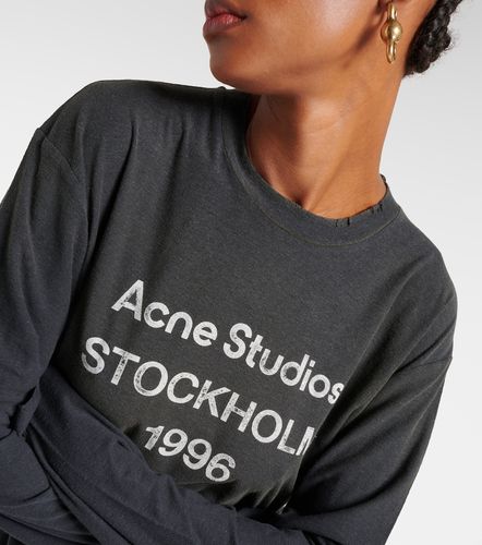 Camiseta en mezcla de algodón con logo - Acne Studios - Modalova