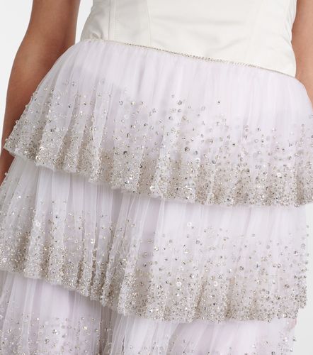 Minifalda Evie de tul con cuentas - Clio Peppiatt - Modalova