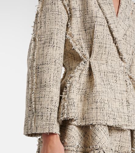 Cotton-blend tweed peplum jacket - Erdem - Modalova