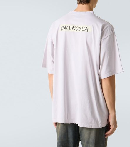 Camiseta de jersey de algodón con logo - Balenciaga - Modalova