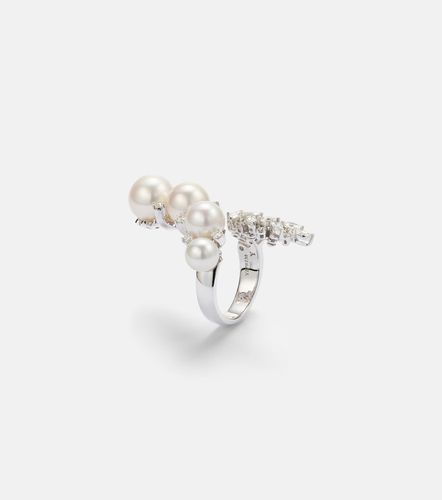 Anillo Pearlescent de oro blanco de 18 ct con diamantes y perlas - Yeprem - Modalova