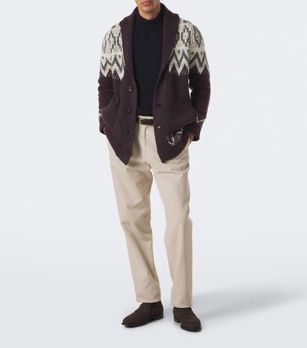 Cardigan in cashmere e seta chevron - Eleventy - Modalova