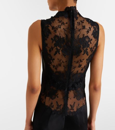 Vestido de fiesta de satén con encaje - McQueen - Modalova