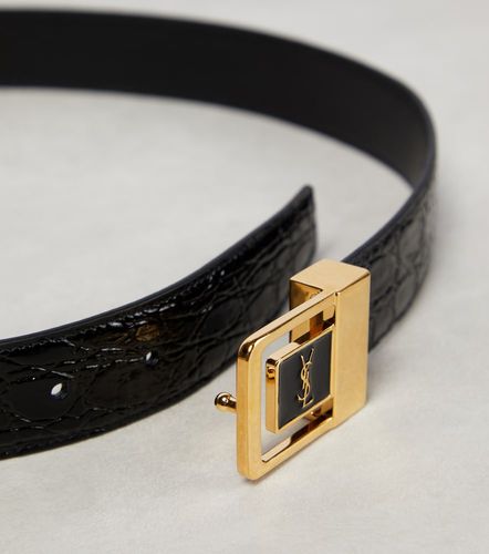 Cinturón La 66 de piel efecto cocodrilo - Saint Laurent - Modalova