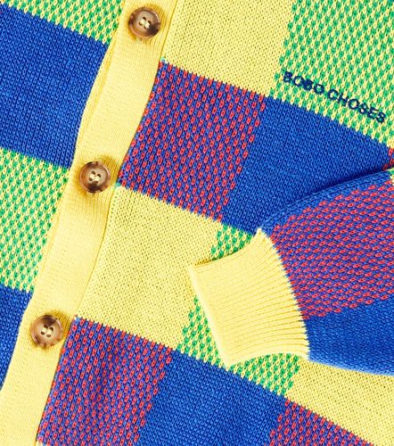 Cárdigan de algodón en jacquard a cuadros - Bobo Choses - Modalova