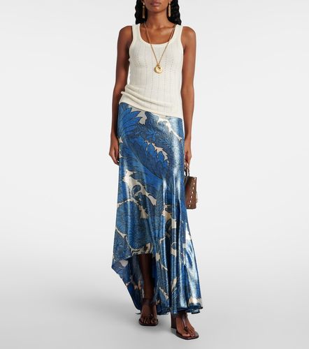 Printed asymmetric lame maxi skirt - Etro - Modalova