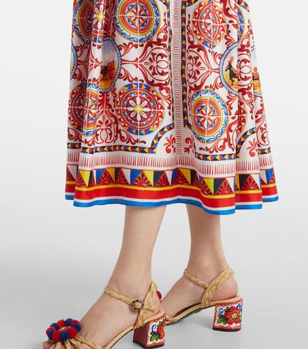 Vestido midi de seda estampado - Dolce&Gabbana - Modalova