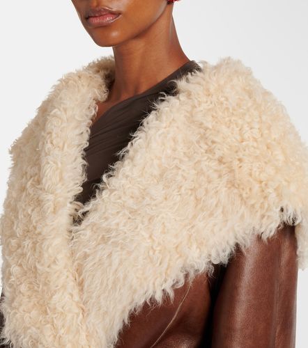 Shearling-trimmed leather jacket - Magda Butrym - Modalova