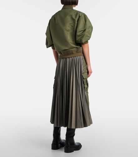 Falda midi cargo de lona plisada - Sacai - Modalova