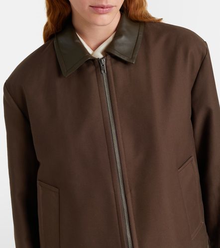 Chaqueta cropped de sarga de algodón con piel - Vince - Modalova