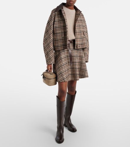 Houndstooth wool and alpaca-blend miniskirt - Brunello Cucinelli - Modalova