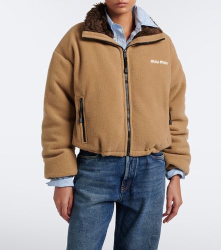 Miu Miu Logo fleece down jacket - Miu Miu - Modalova