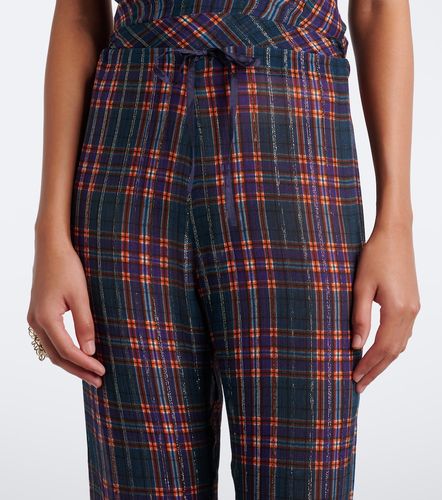 Pantaloni regular in lamé a quadri - Dries Van Noten - Modalova