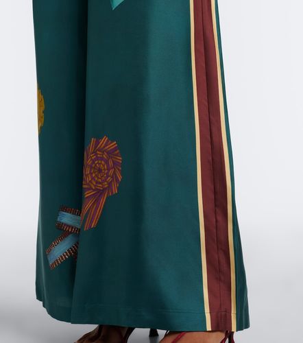 Alémais Pantalones palazzo Rosette de sarga de seda - Alemais - Modalova