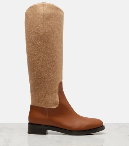 Cavaliere leather and wool knee-high boots - Max Mara - Modalova
