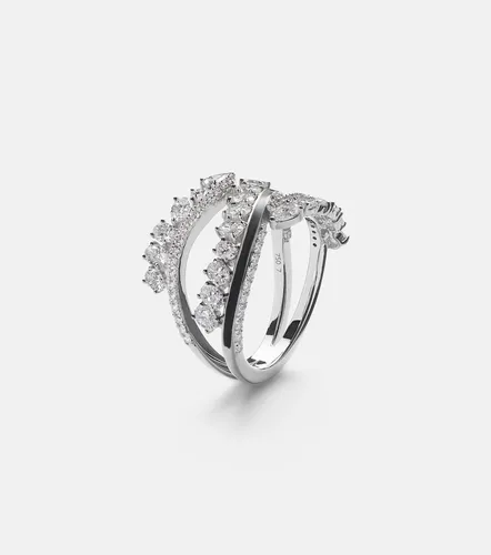 Twist 18kt white gold and enamel ring with diamonds - Kamyen - Modalova