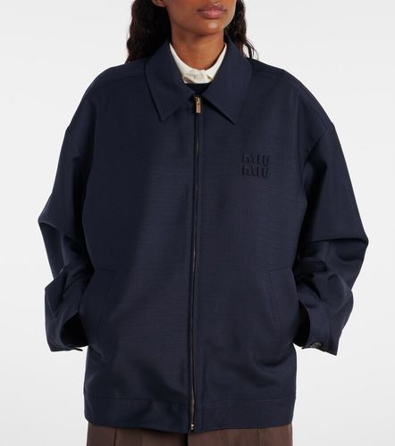 Mohair and wool blouson jacket - Miu Miu - Modalova