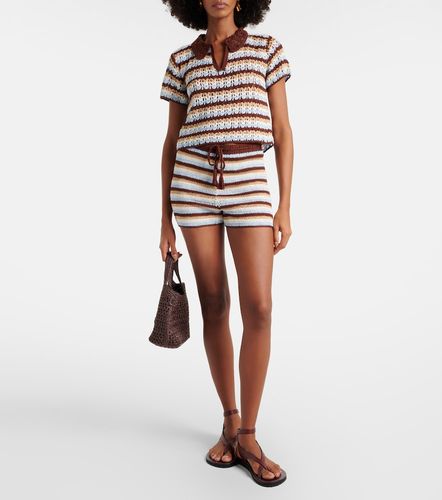 Polo in crochet di cotone a righe - Anna Kosturova - Modalova