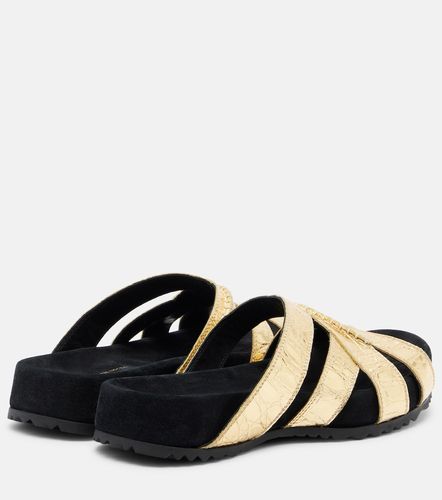 Sandali in pelle metallizzata e suede - Dries Van Noten - Modalova