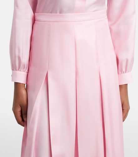 Falda midi de sarga de seda plisada - Gucci - Modalova