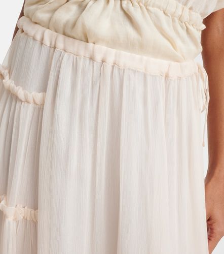 Ruffled asymmetric silk maxi skirt - Dries Van Noten - Modalova