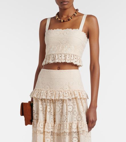Crop top en mezcla de algodón y seda - Elie Saab - Modalova