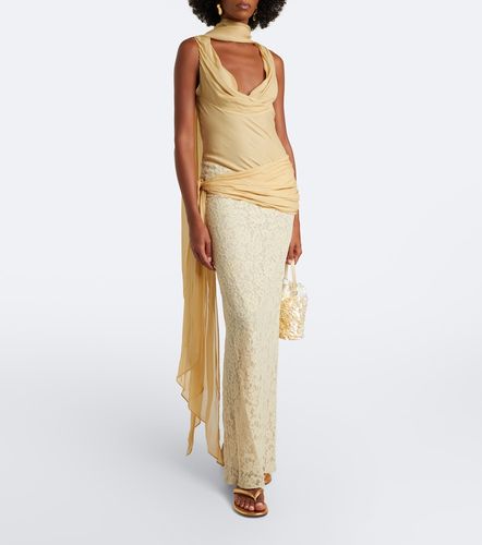 Maxikleid Rosa aus Georgette mit Spitze - De La Vali - Modalova