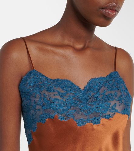 Top in satin di seta con pizzo - Saint Laurent - Modalova
