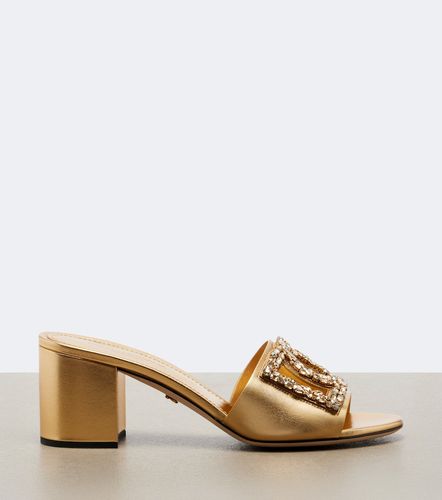 DG embellished metallic leather mules - Dolce&Gabbana - Modalova