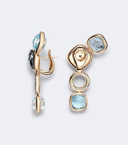Orecchini Nudo in oro bianco e rosa 18kt con topazi e diamanti - Pomellato - Modalova