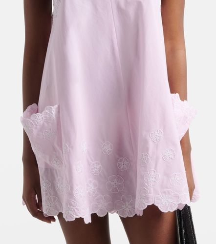 Vestido corto de popelín de algodón bordado - Juliet Dunn - Modalova