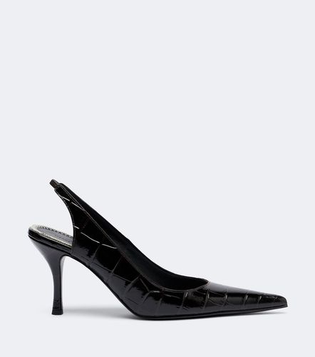 Croc-effect leather slingbacks - Magda Butrym - Modalova
