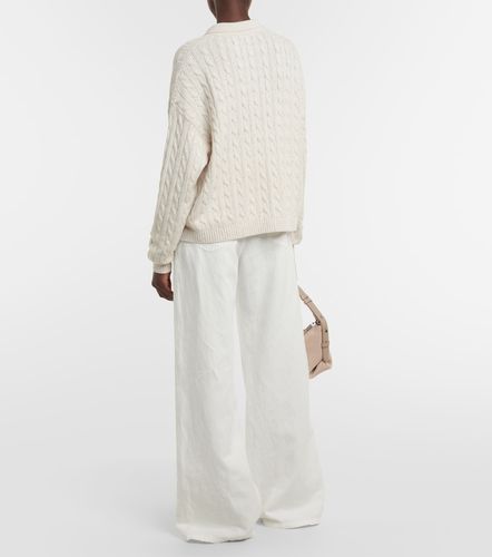 Cable-knit cotton-blend polo sweater - Brunello Cucinelli - Modalova