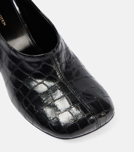 Croc-effect metallic leather pumps - Dries Van Noten - Modalova