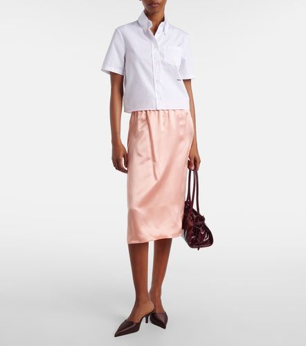 Camicia in popeline di cotone con logo - Prada - Modalova