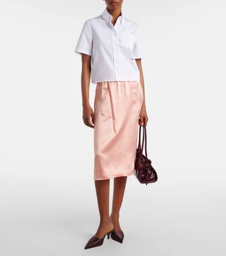 Camisa de popelín de algodón con logo - Prada - Modalova