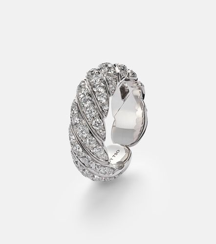 Sculpted Cable 18kt white gold ring with diamonds - David Yurman - Modalova