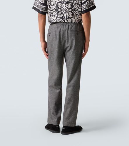 Herringbone wool-blend wide-leg pants - Dolce&Gabbana - Modalova