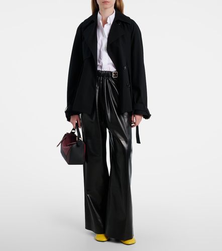 Gathered leather wide-leg pants - Loewe - Modalova