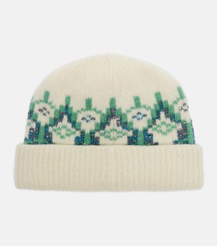Fair Isle sequined wool-blend beanie - Loewe - Modalova
