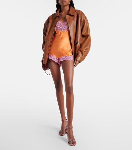 Body aus Seidensatin mit Spitze - Saint Laurent - Modalova